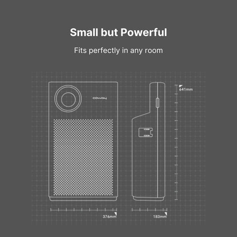 Coway Classic HEPA Air Purifier (1018F) Dimensions