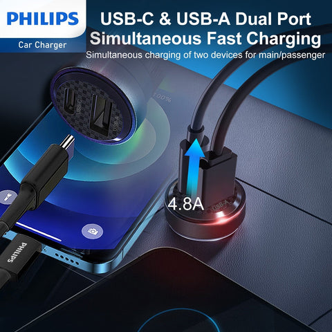 Philips Ultra Fast Car Charger (DLP2522)-Car Charger-Andatech