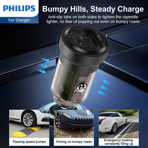 Philips Ultra Fast Car Charger (DLP2522)-Car Charger-Andatech