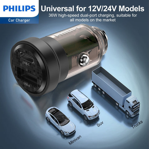 Philips Ultra Fast Car Charger (DLP2522)-Car Charger-Andatech