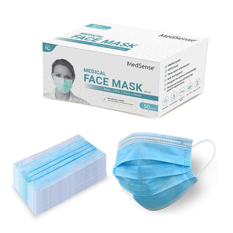 MedSense Disposable Face Masks with Ear Loops (FM1)-Face Masks-Andatech