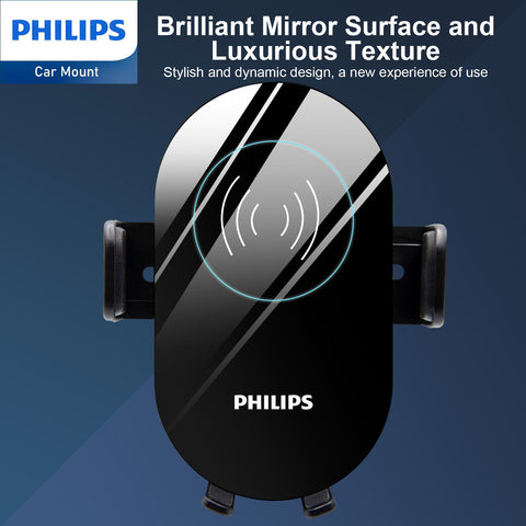 Philips 15W Qi Fast Wireless Car Charger Phone Mount (DLK3525Q)-Phone Holder-Andatech