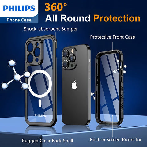 Philips Waterproof Case With MagSafe For IPhone 14 Pro Max (DLK6205B)-Phone Case-Andatech
