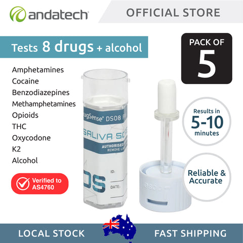 DrugSense DSO8 Plus Saliva Drug Test Kit (Pack of 5)