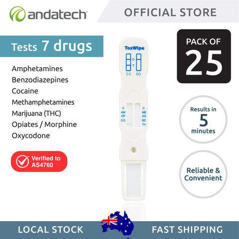 ToxWipe 7 Saliva Drug Test Kit (Pack of 25)