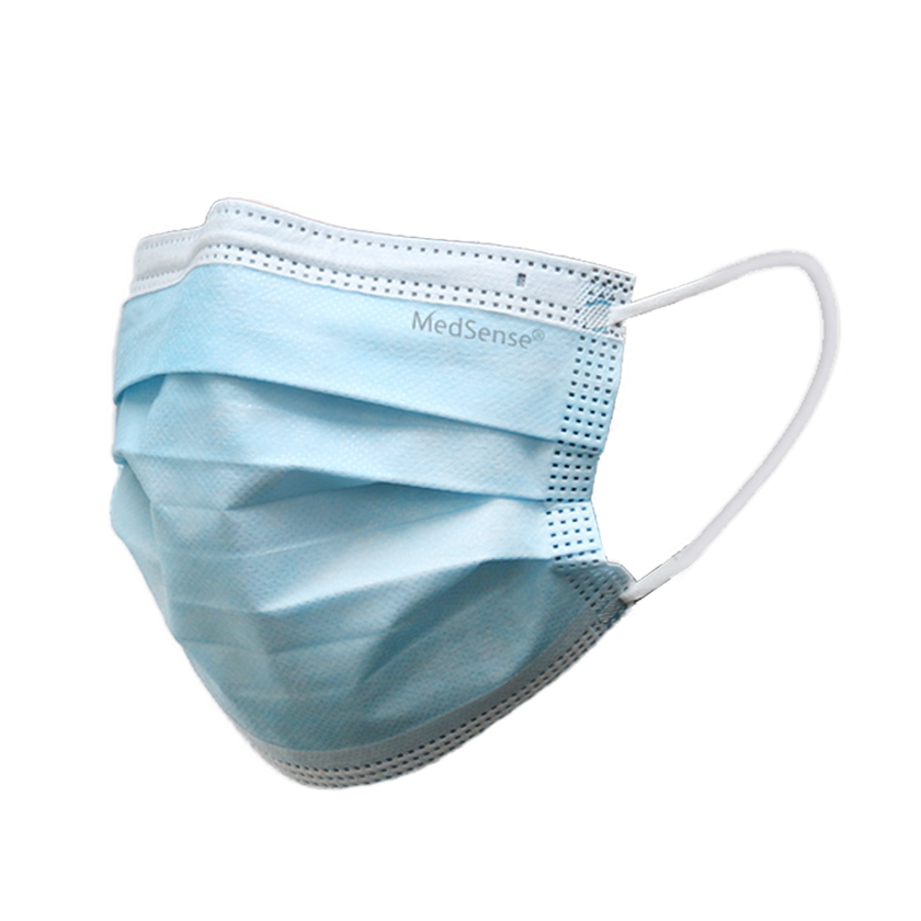 MedSense Disposable Face Masks with Ear Loops (FM1) Carton of 40